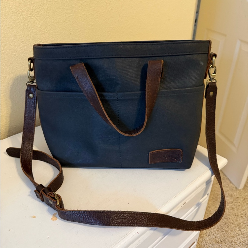 Retired , RARE Portland Leather Goods canvas tote